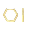Aros Argolla Geométrica Enchapados en Oro 15 mm - Bordes Rectos
