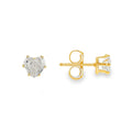 Aros Tope Corazón con Circón Enchapados en Oro 6 mm