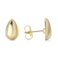 Aros Enchapados en Oro Diseño Liso de Gota