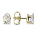 Aros Enchapados en Oro Modelo Gota de Circón